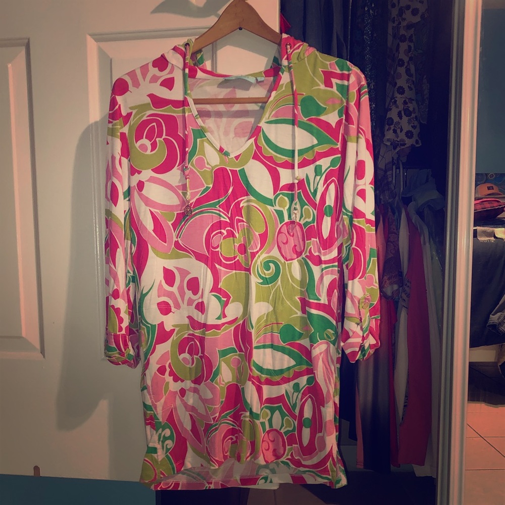 Floral Beach Over Up W/ Hoodie